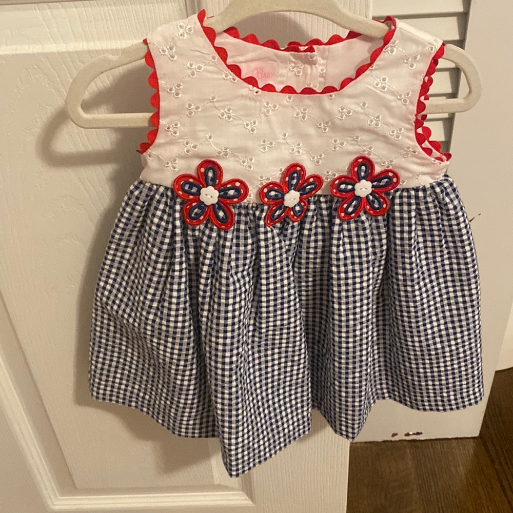 Red white and blue baby dress